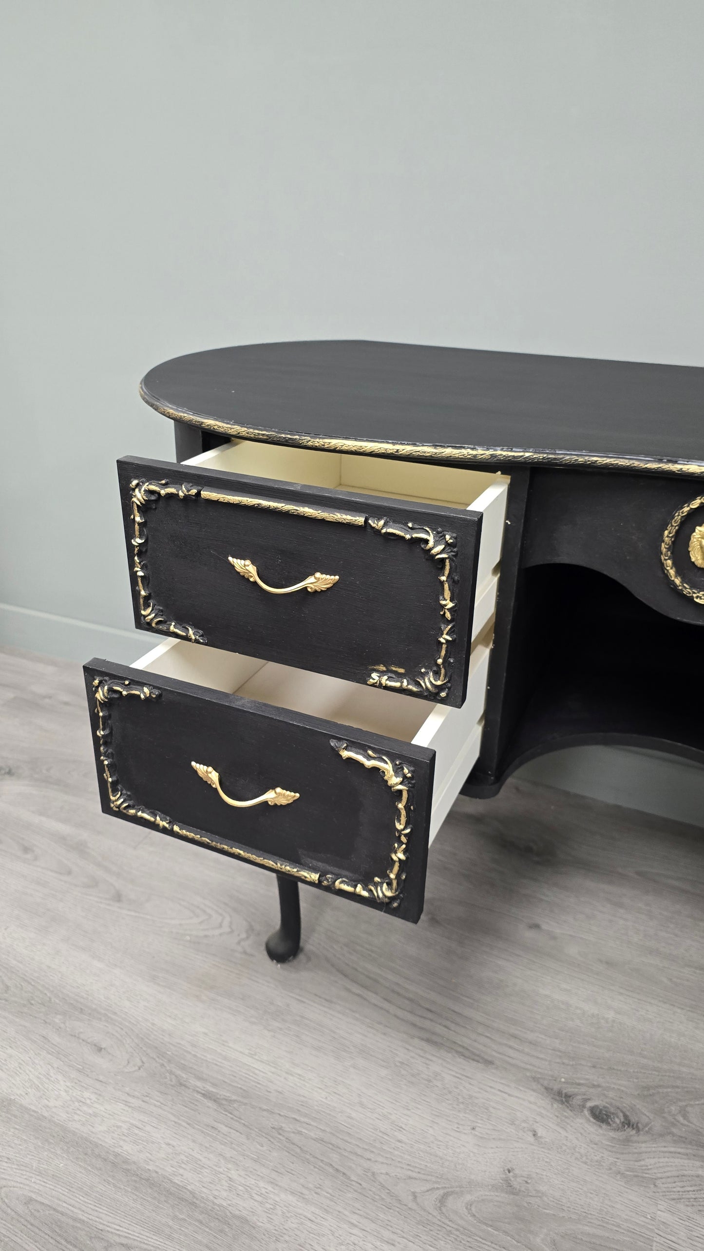 Black and Gold Dressing Table