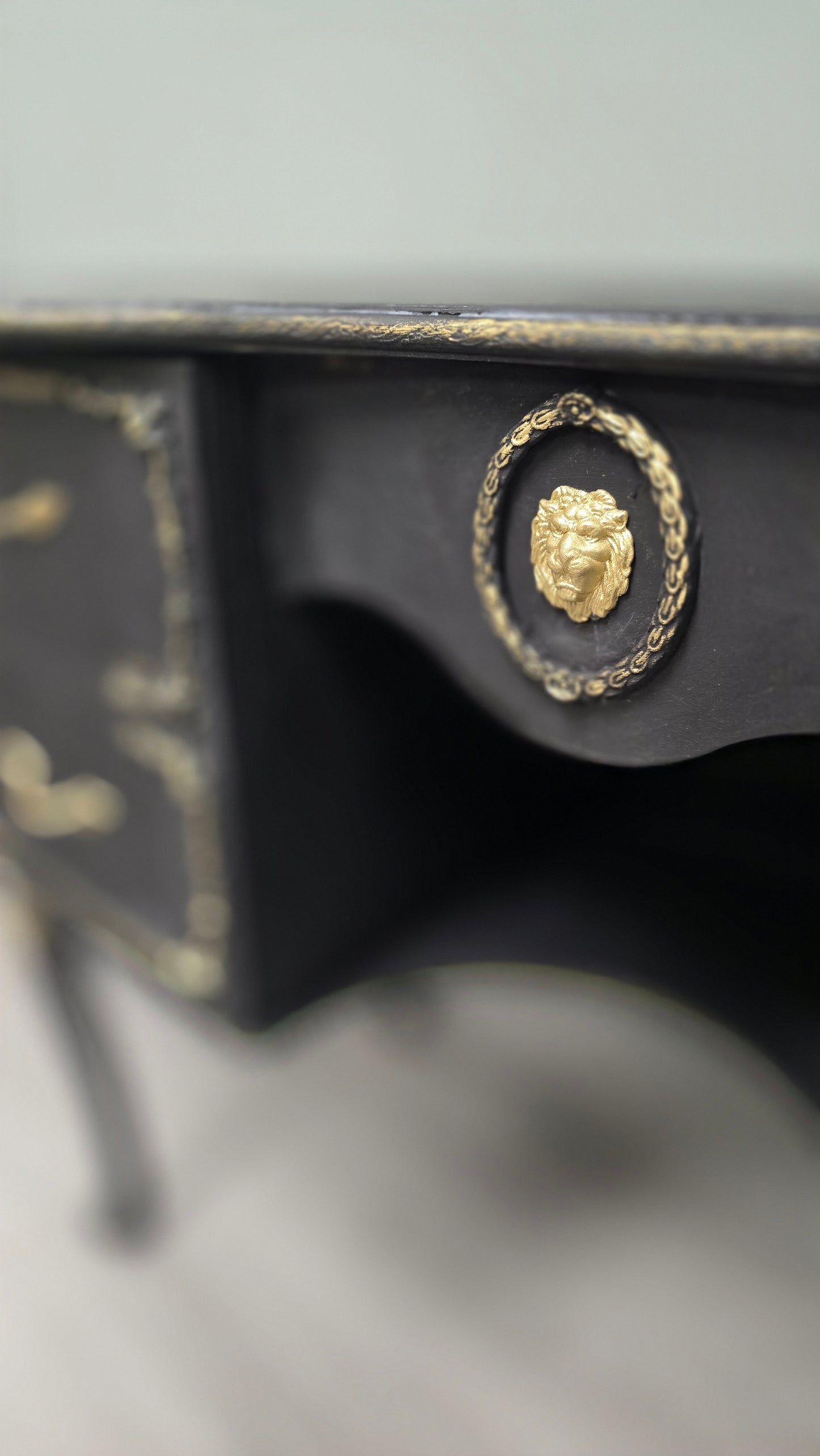 Black and Gold Dressing Table