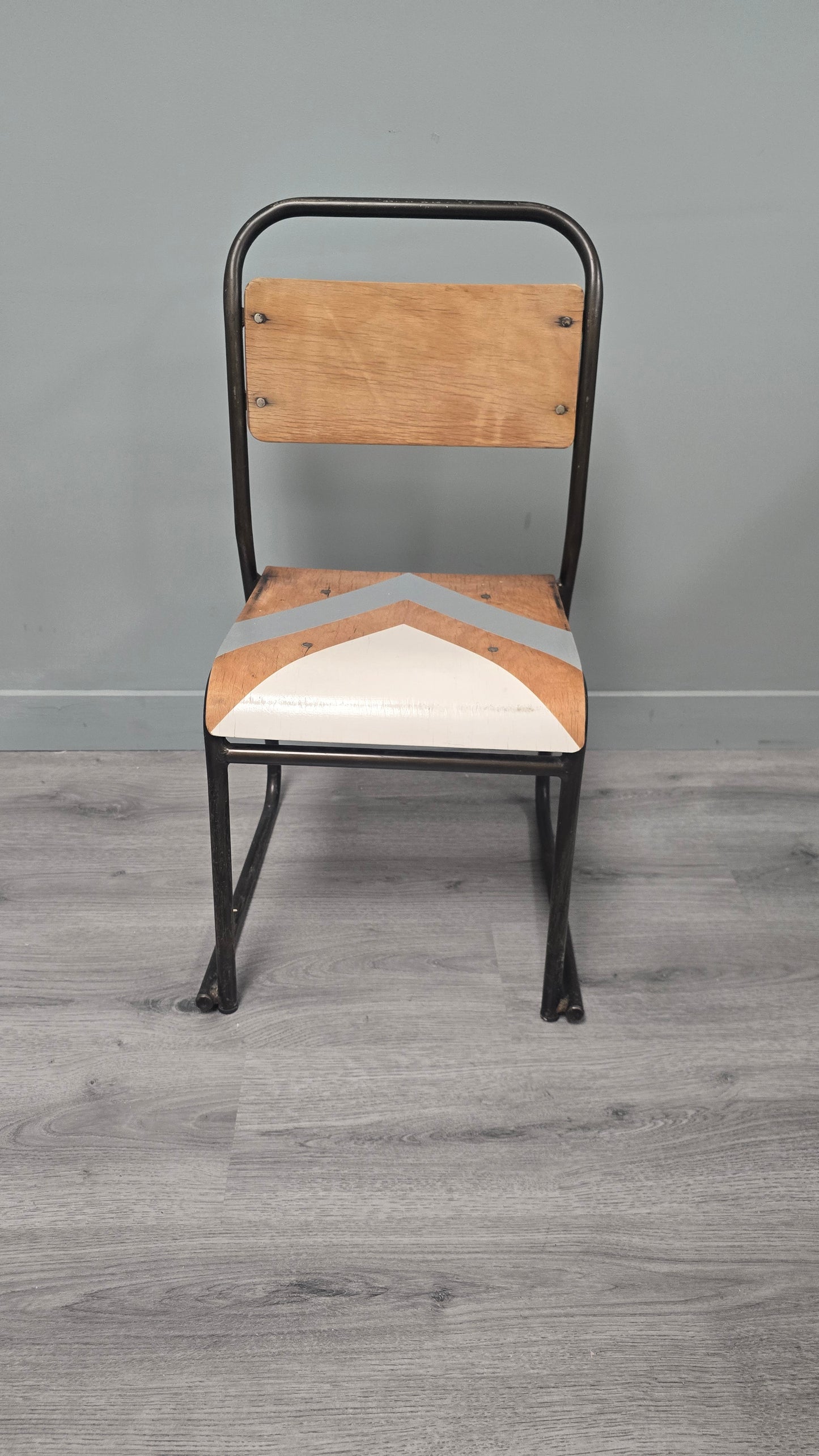 Vintage Beech School Desk with Chairs