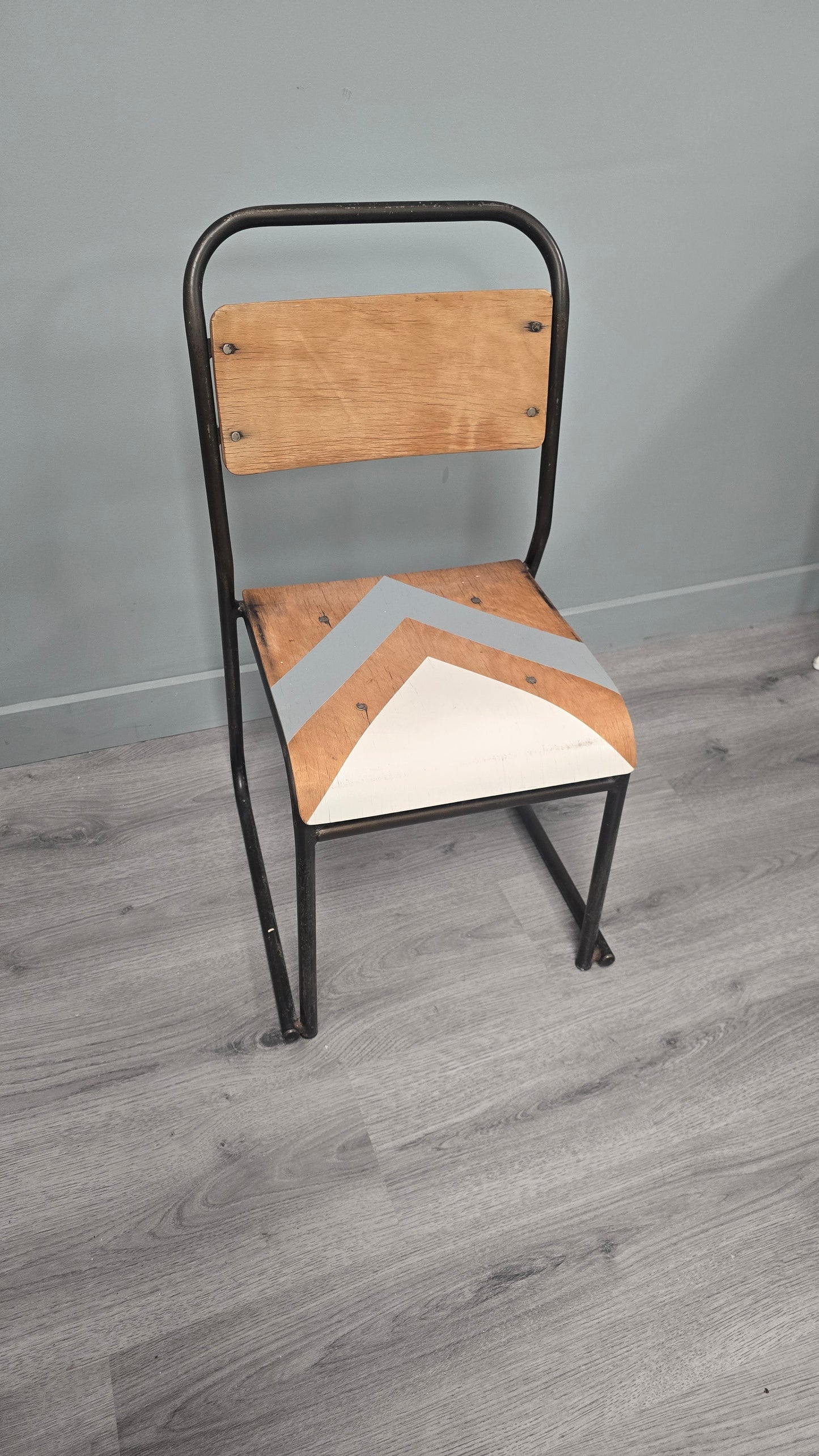 Vintage Beech School Desk with Chairs