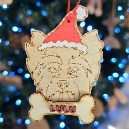 Yorkshire Terrier Christmas Decoration