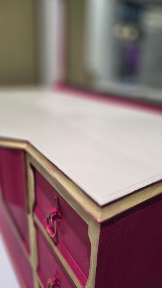 Capri Pink Dresser with Mirror