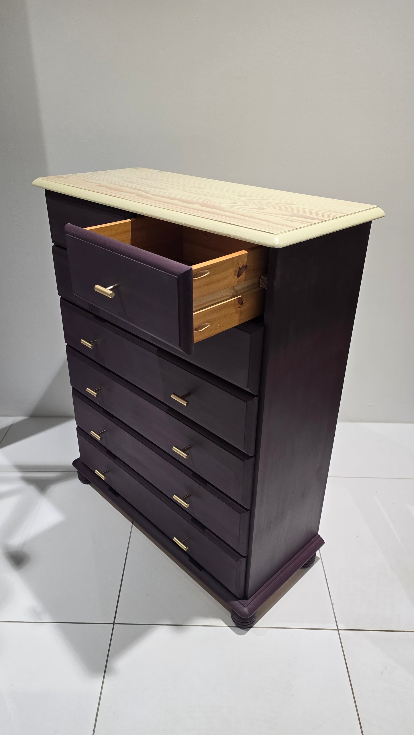 Pine Tall boy in Tyrian Plum