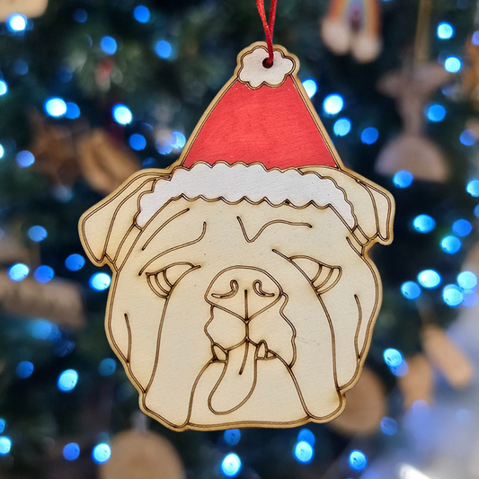 British Bulldog Christmas Decoration