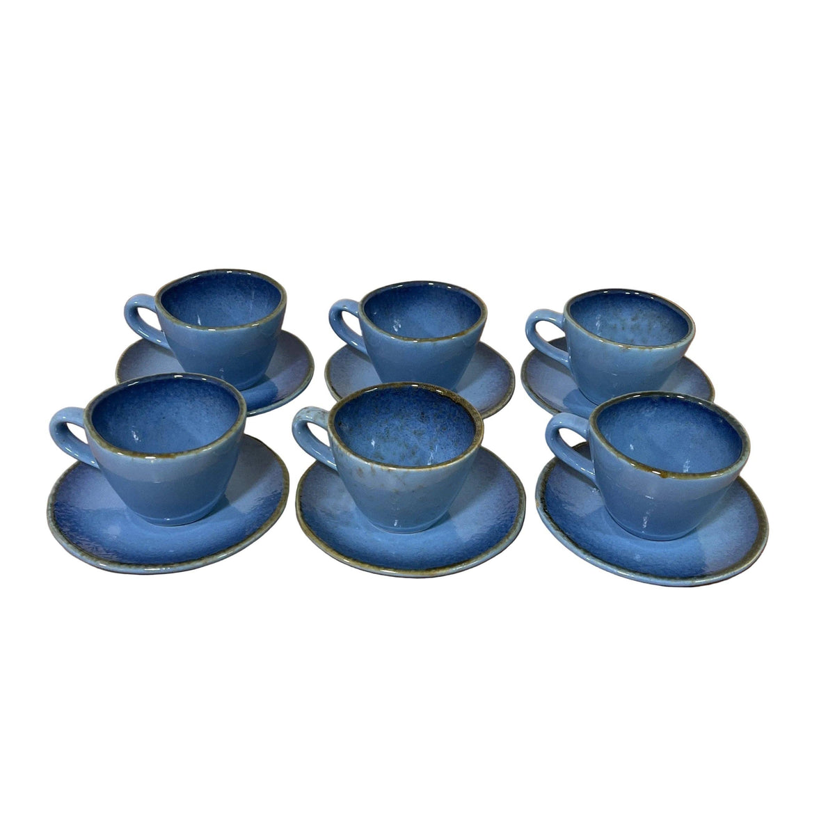 Tea Cup & Saucer Azure Blue X 6