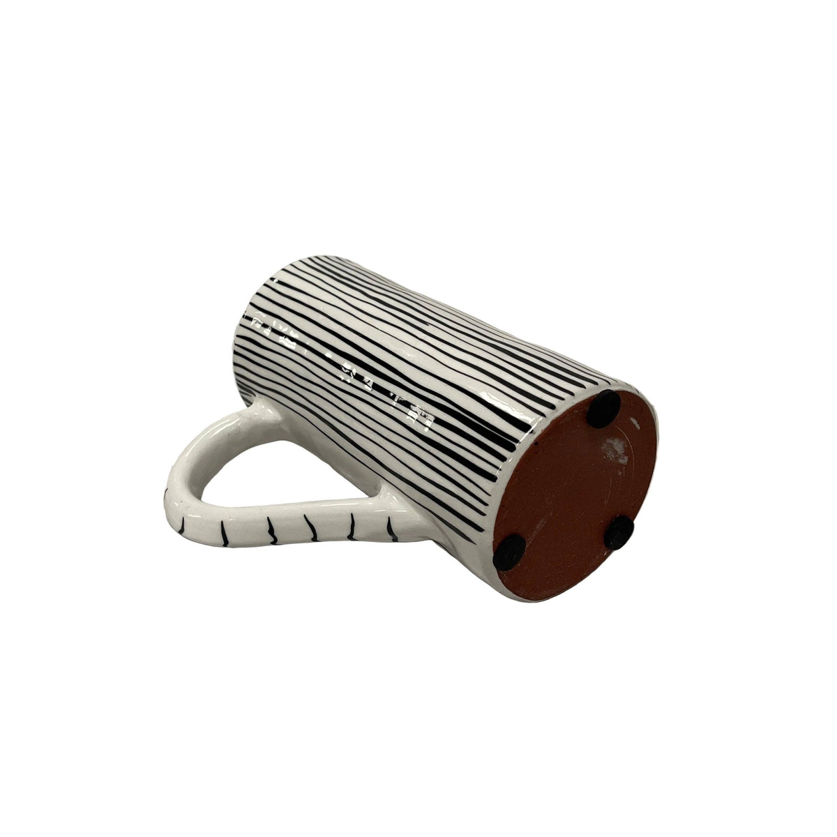 Striped Thin Ceramic Pitcher Jug