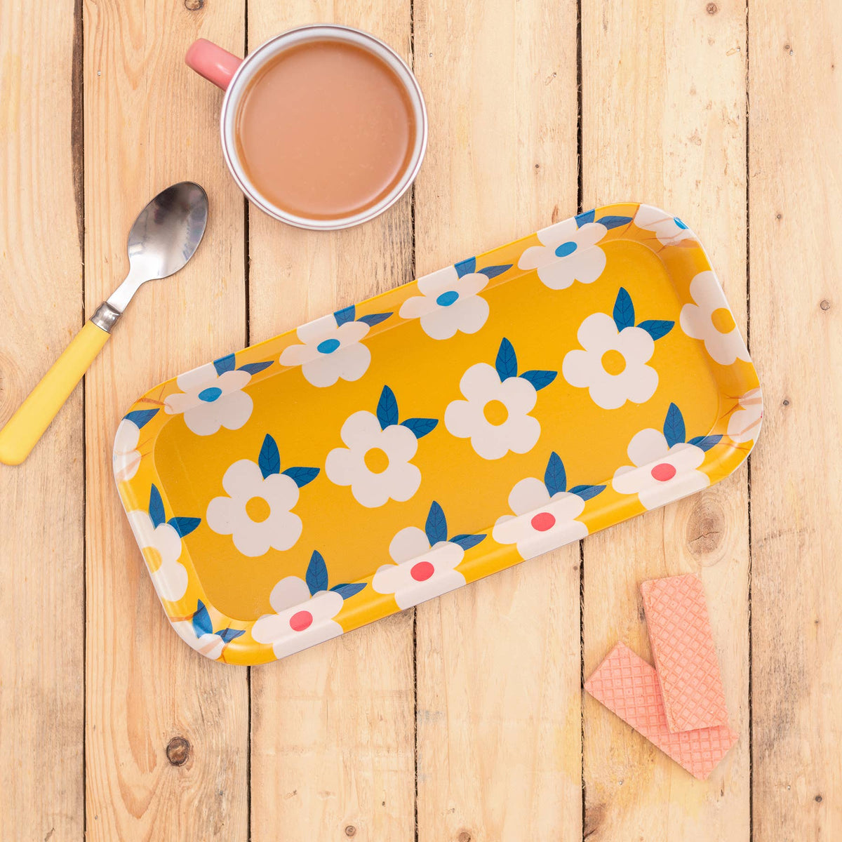 Tray Retro Floral Yellow Colourful | Summer Home Kitchen