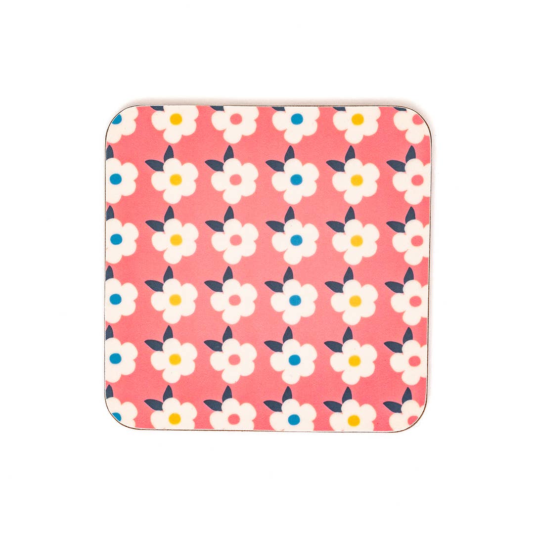 Retro Floral Colourful Coasters | Single Stylish Floral Gift