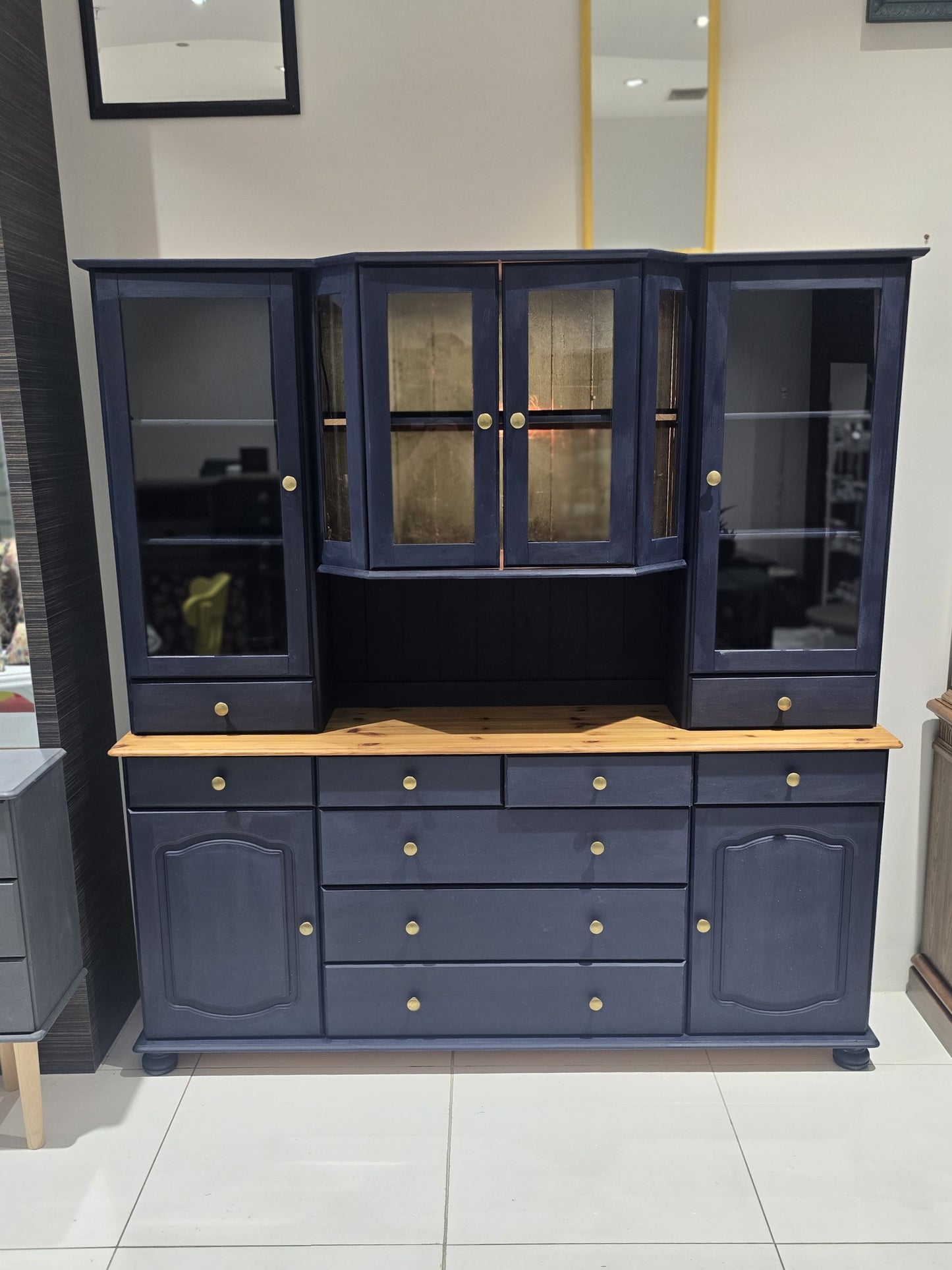 Oxford Navy Display Cabinet