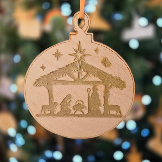 Wooden Nativity Christmas Decorations