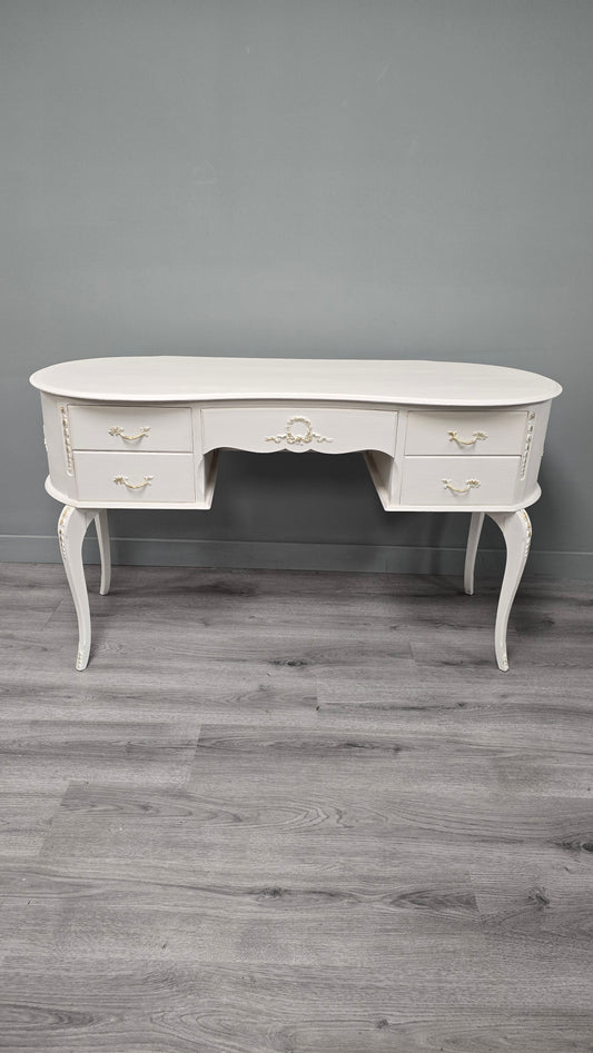 White Dressing Table with gold highlights