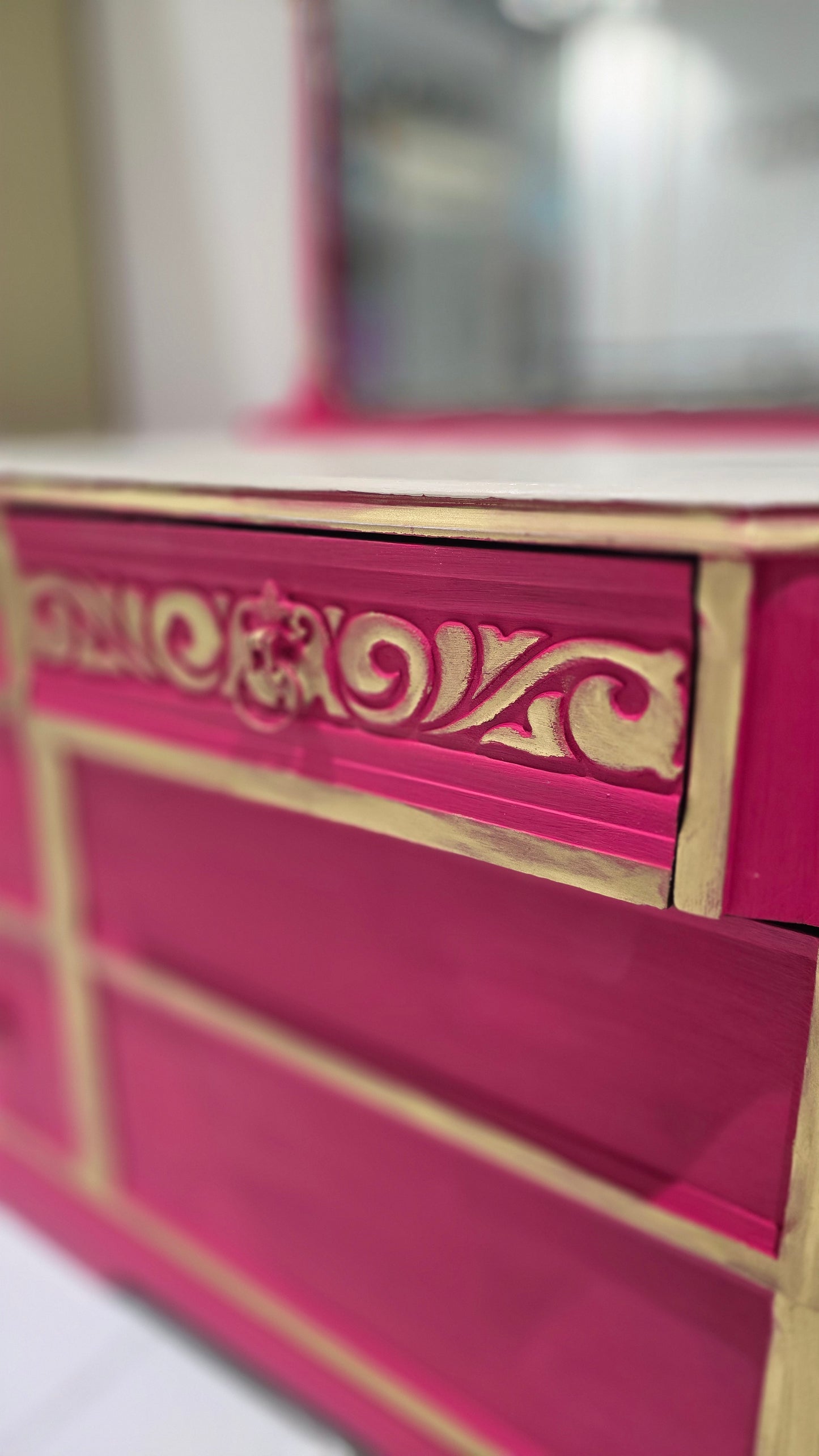 Capri Pink Dresser with Mirror