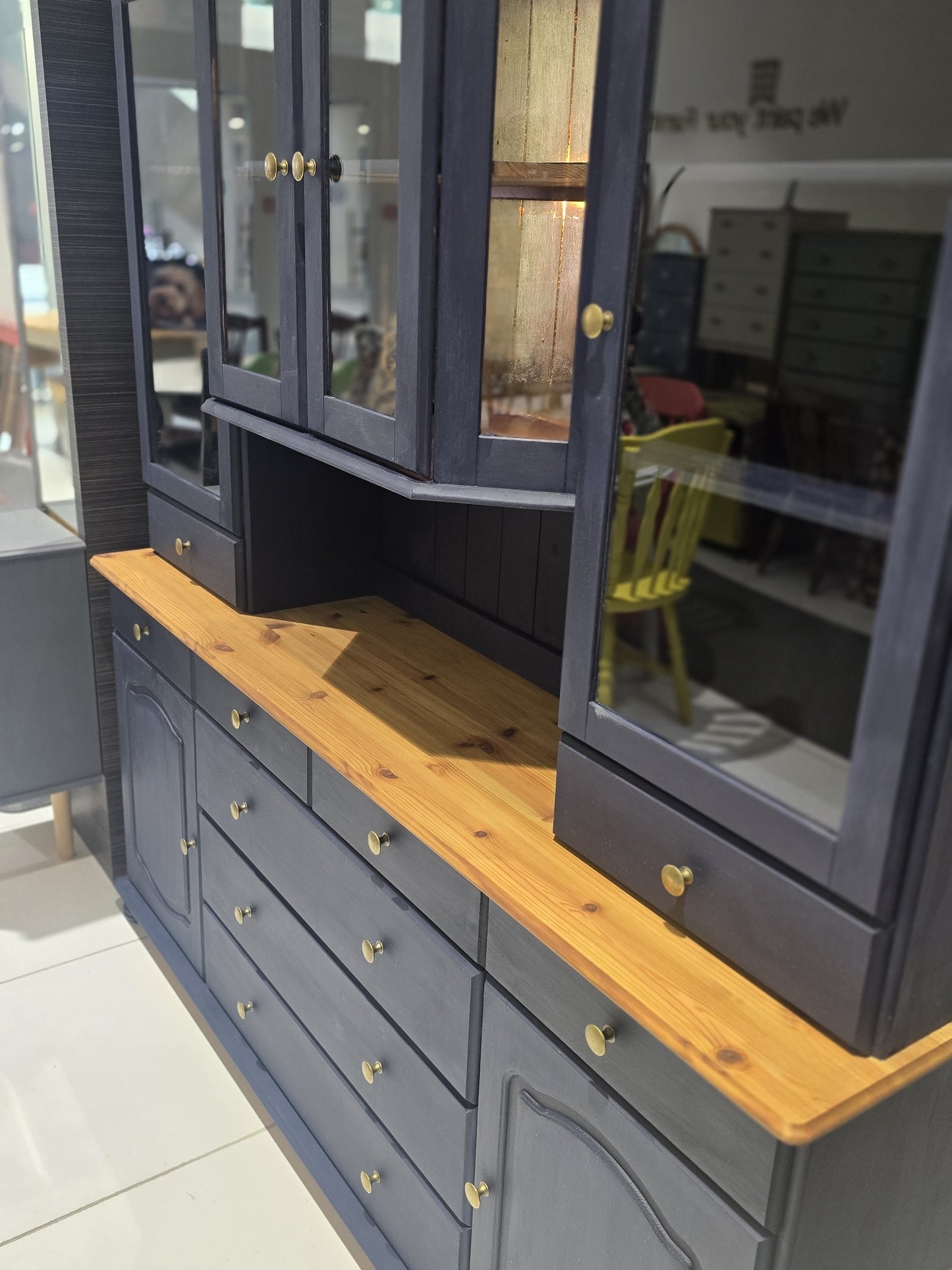 Oxford Navy Display Cabinet