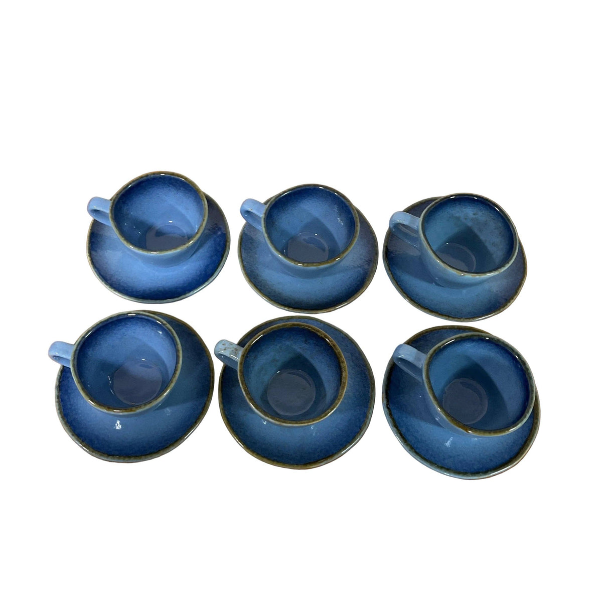 Tea Cup & Saucer Azure Blue X 6