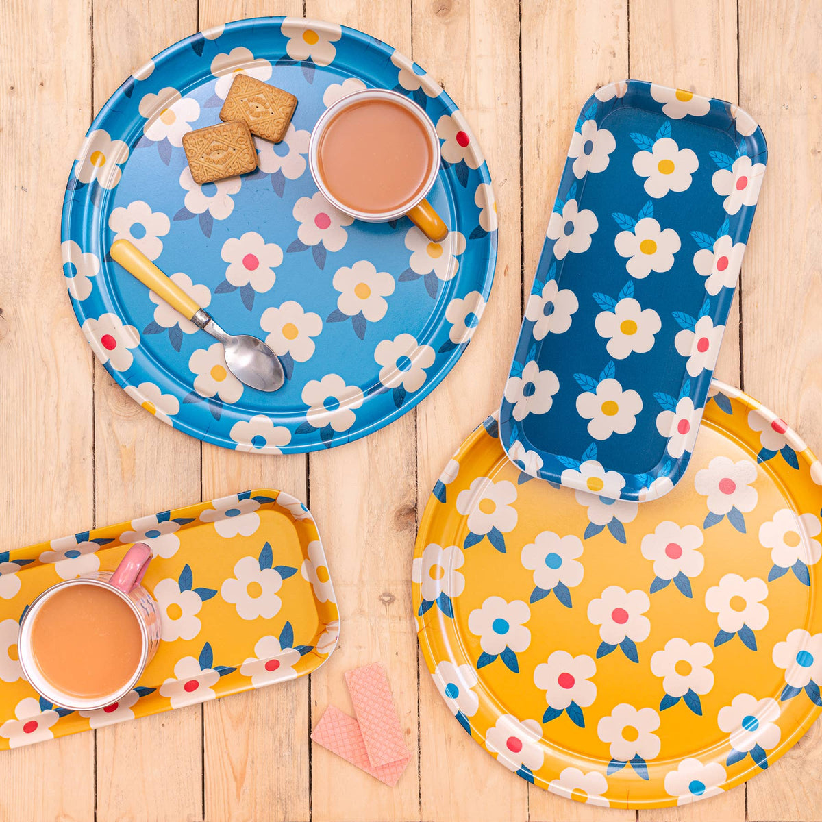 Tray Retro Floral Yellow Colourful | Summer Home Kitchen