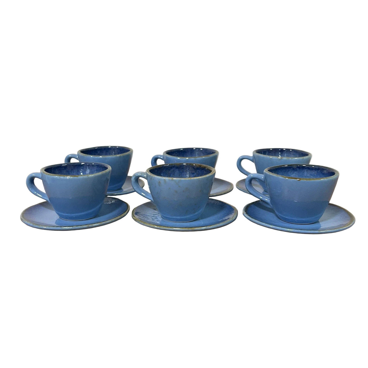 Tea Cup & Saucer Azure Blue X 6