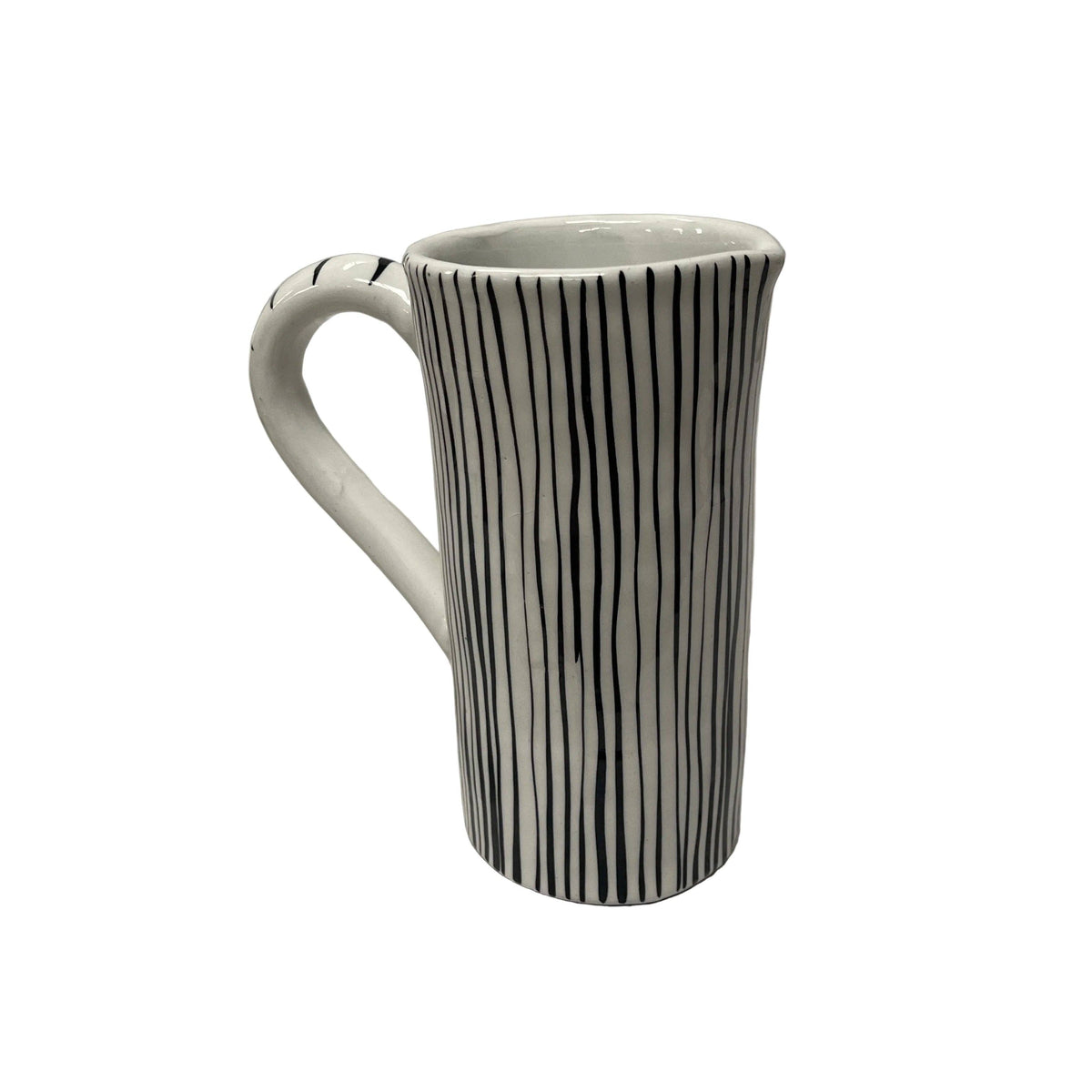 Striped Thin Ceramic Pitcher Jug