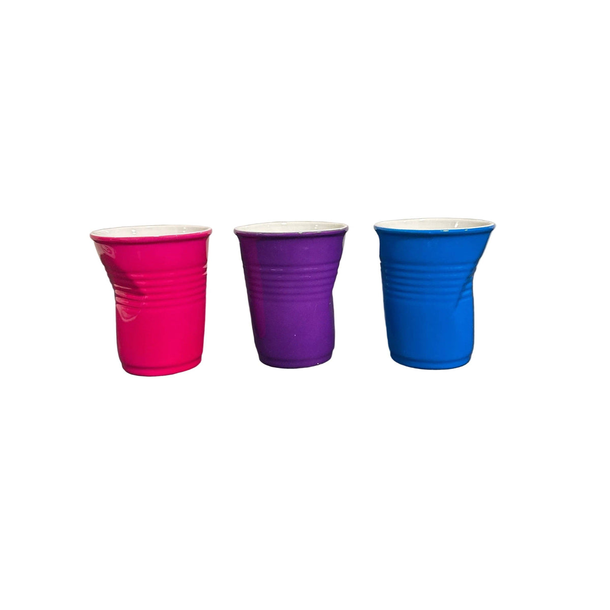 Set of 3 Retro-Style Glass Cups