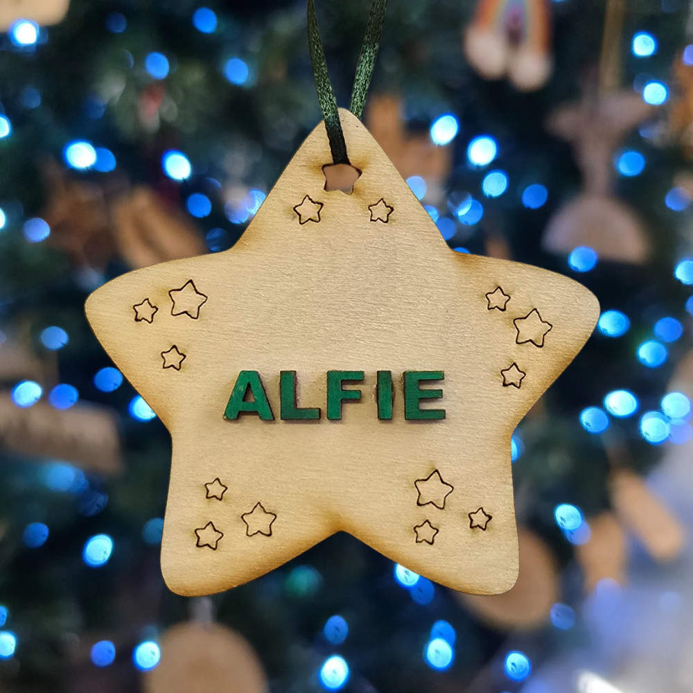 Personalised Star bauble Christmas Decoration