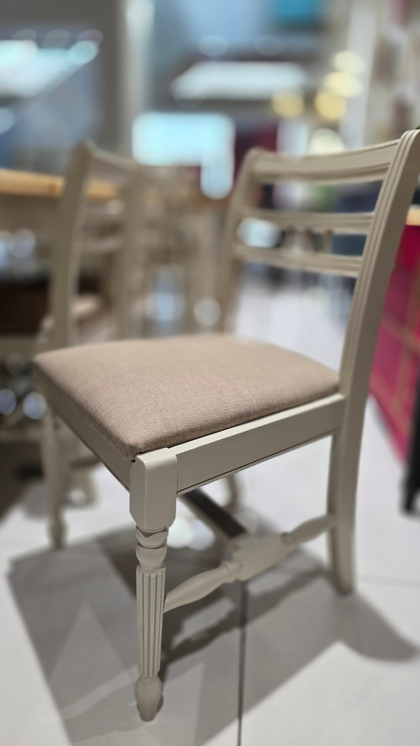 Pine dining table and Six chairs