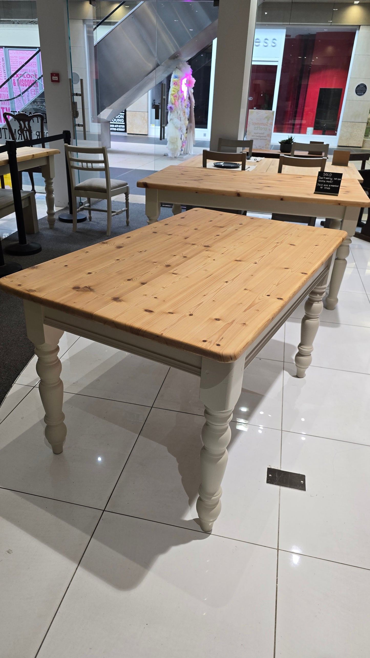 Pine dining table and 4 chairs