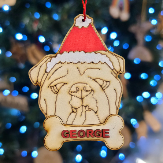 British Bulldog Christmas Decoration